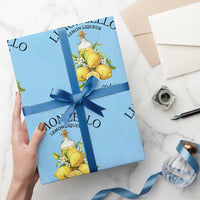 Vintage Limoncello Lemon Liqueur Wrapping Paper Roll Italian Summer Letter Fruit Printed Graphic
