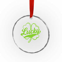 Vintage Lucky Shamrock Crystal Glass Ornament Irish St Patricks Day