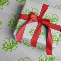 Vintage Lucky Shamrock Wrapping Paper Roll Irish St Patricks Day