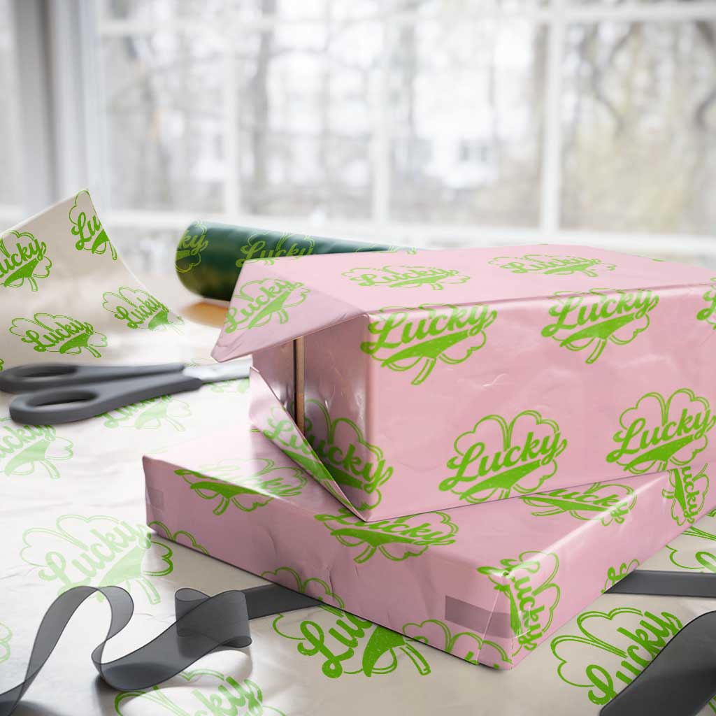 Vintage Lucky Shamrock Wrapping Paper Roll Irish St Patricks Day