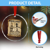Vintage Marcus Garvey Quote Crystal Glass Ornament A People Without Knowledge Of Their Past