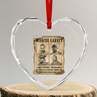 Vintage Marcus Garvey Quote Heart Crystal Glass Ornament A People Without Knowledge Of Their Past
