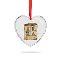 Vintage Marcus Garvey Quote Heart Crystal Glass Ornament A People Without Knowledge Of Their Past