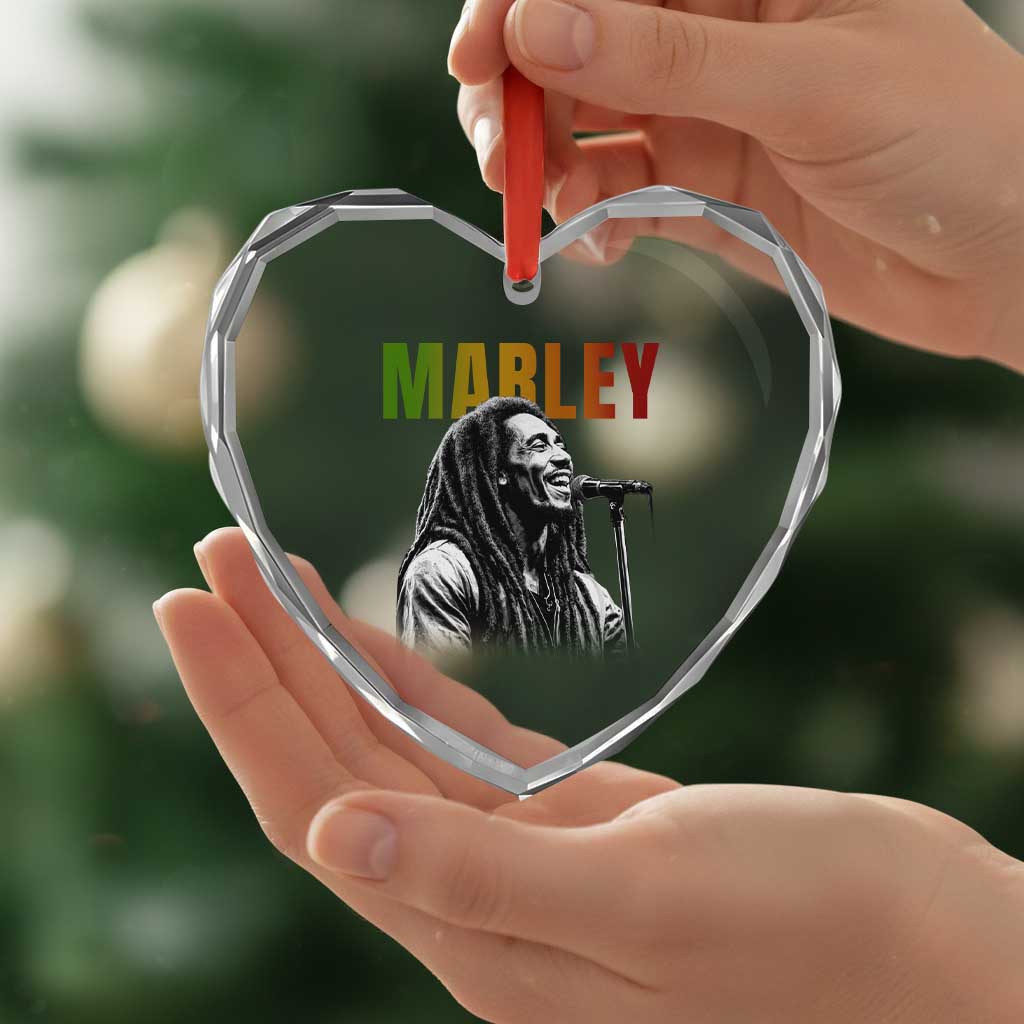 Vintage Marley Heart Crystal Glass Ornament Rastaman Jamaica Jamaican Rasta Reggage Music
