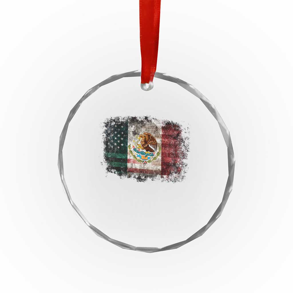 Vintage Mexican Flag Crystal Glass Ornament Eagle Mexico Heritage Mexican Roots - Wonder Print Shop