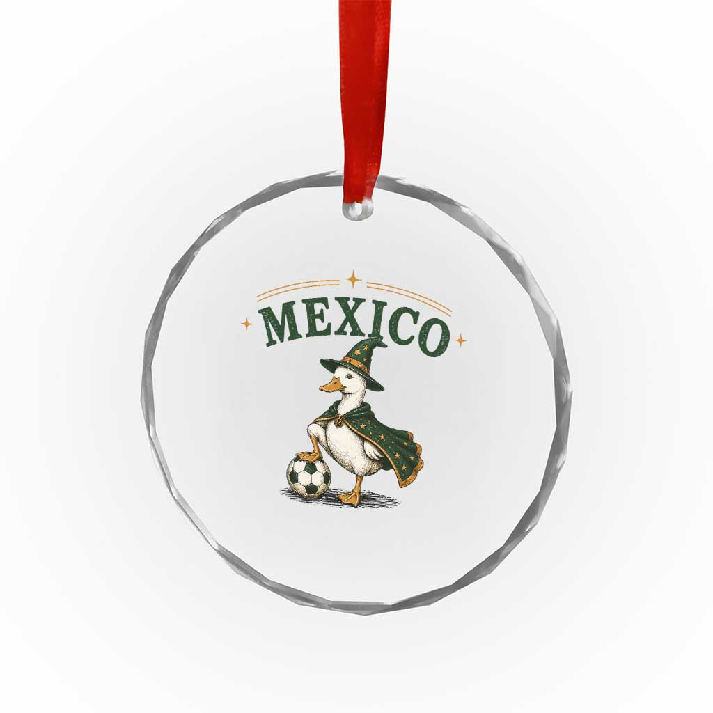 Vintage Mexico Soccer Wizard Duck Magical Fantasy Crystal Glass Ornament Retro Mexican Pride Football Fans