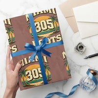 Vintage Miami 305 Roots Wrapping Paper Roll Retro Sunset Palm Trees Florida Natives