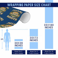 Vintage Miami 305 Roots Wrapping Paper Roll Retro Sunset Palm Trees Florida Natives