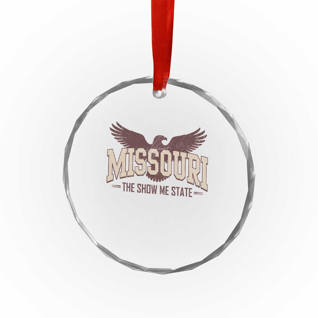Vintage Missouri Eagle Crystal Glass Ornament Missouri The Show Me State Retro Distressed