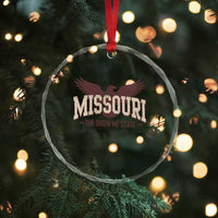 Vintage Missouri Eagle Crystal Glass Ornament Missouri The Show Me State Retro Distressed