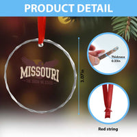 Vintage Missouri Eagle Crystal Glass Ornament Missouri The Show Me State Retro Distressed