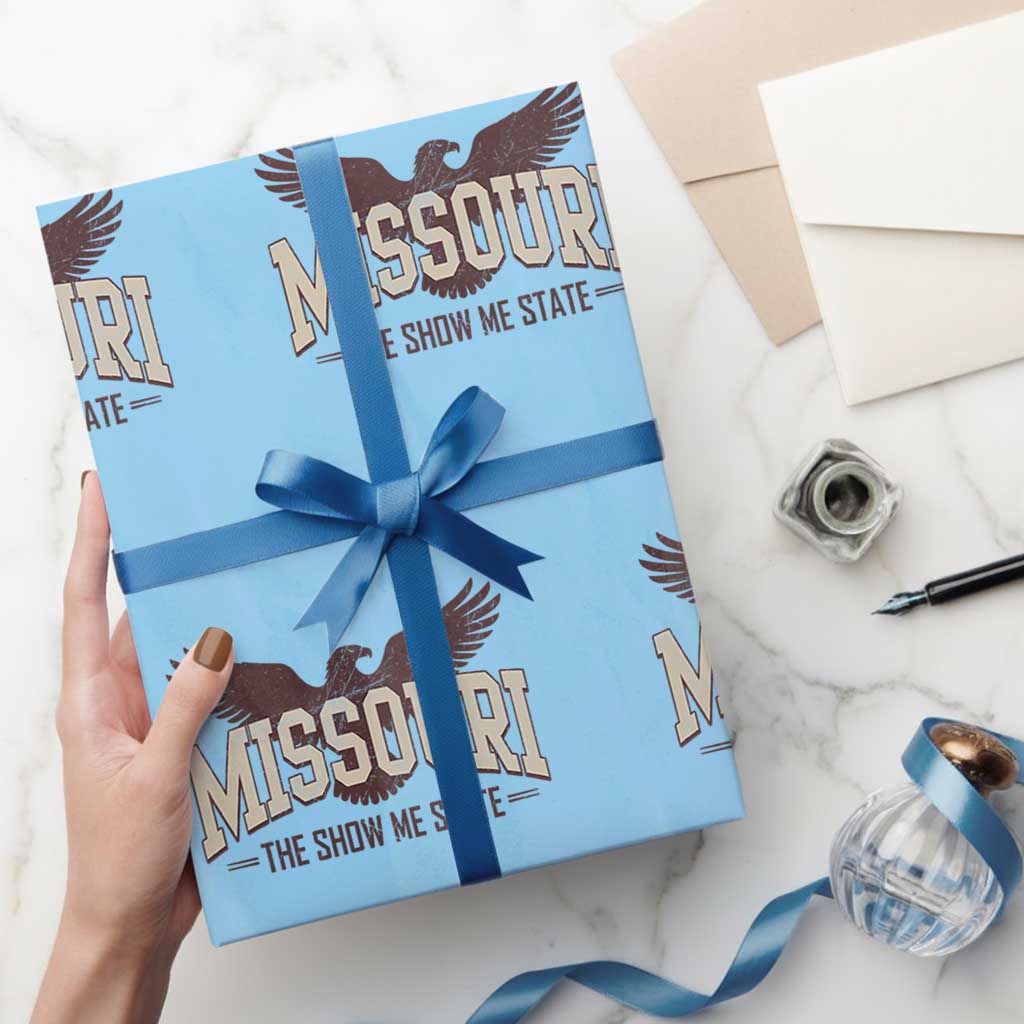 Vintage Missouri Eagle Wrapping Paper Roll Missouri The Show Me State Retro Distressed