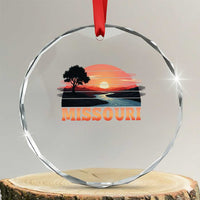 Vintage Missouri Outdoors Crystal Glass Ornament Midwest Nature Landscape
