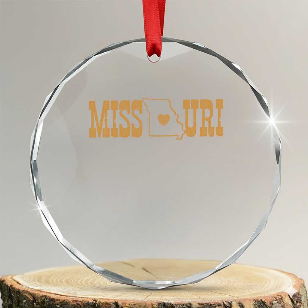 Vintage Missouri State Map Crystal Glass Ornament Midwest Pride Gift