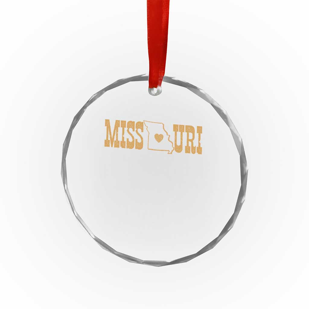 Vintage Missouri State Map Crystal Glass Ornament Midwest Pride Gift