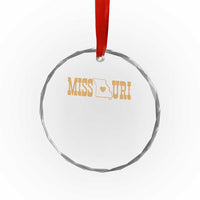 Vintage Missouri State Map Crystal Glass Ornament Midwest Pride Gift