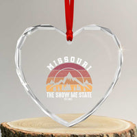 Vintage Missouri Travel Heart Crystal Glass Ornament The Show Me State Pride