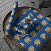 Vintage Motorcycle Road Trip Route Highway 66 Wrapping Paper Roll Open Road Adventure