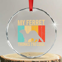 Vintage My Ferret Thinks I Am Cool Crystal Glass Ornament Ferret Dad Gift