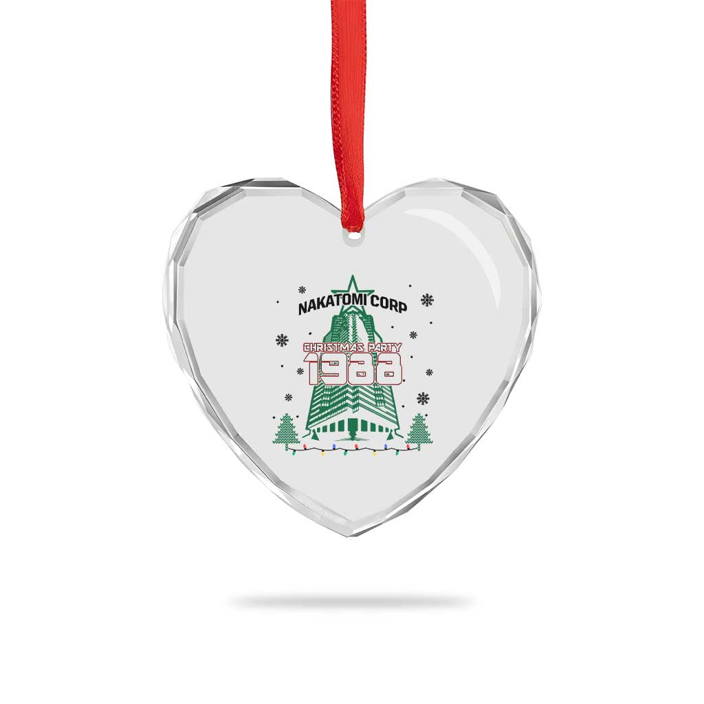 Vintage Nakatomi Plaza 1988 Christmas Party Heart Crystal Glass Ornament - Wonder Print Shop