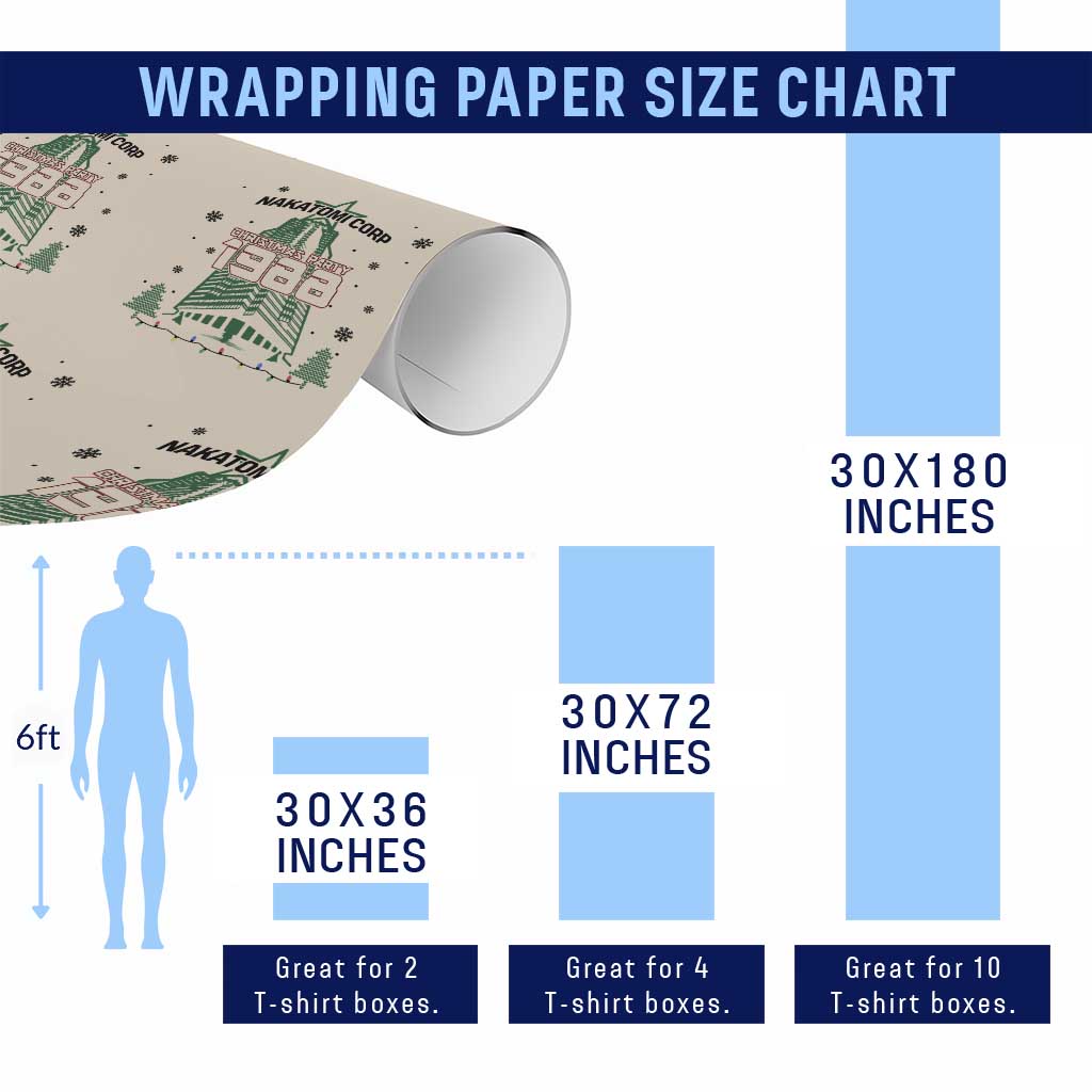 Vintage Nakatomi Plaza 1988 Christmas Party Wrapping Paper Roll - Wonder Print Shop