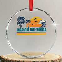 Vintage Nassau Crystal Glass Ornament Bahamas Vacation Beach Summer Retro Sunset TS10