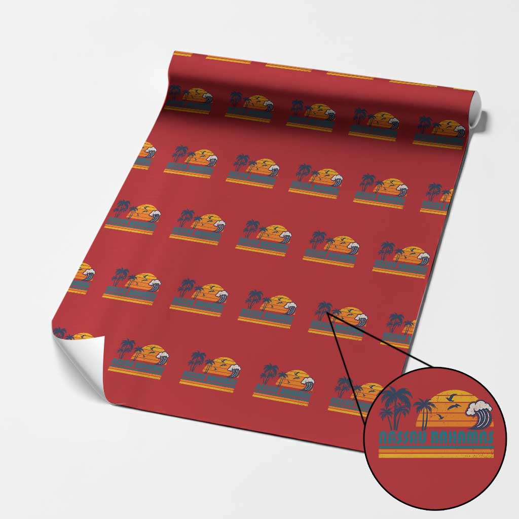 Vintage Nassau Wrapping Paper Roll Bahamas Vacation Beach Summer Retro Sunset - Wonder Print Shop