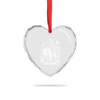 Vintage Native American Bison Rider Heart Crystal Glass Ornament Indigenous Warrior Graphic
