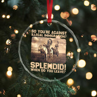 Vintage Native American Crystal Glass Ornament Funny Indian Indigenous Peoples Day - Wonder Print Shop