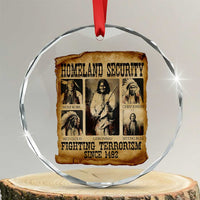 Vintage Native American Crystal Glass Ornament Homeland Security Fighting Terrorism Since 1492 - Wonder Print Shop