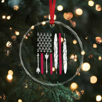 Vintage Native American Flag Crystal Glass Ornament Dreamcatcher And Feather Graphic