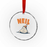 Vintage Neil the Seal Wearing Traffic Cone Hat Meme Crystal Glass Ornament Cute Retro Viral Chaotic Southern Elephant Seal