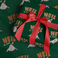 Vintage Neil the Seal Wearing Traffic Cone Hat Meme Wrapping Paper Roll Cute Retro Viral Chaotic Southern Elephant Seal