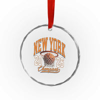 Vintage New York Champions 2026 Crystal Glass Ornament Hoops Fan Gift