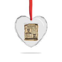 Vintage Newspaper Marcus Garvey Heart Crystal Glass Ornament Up You Mighty Race Quote