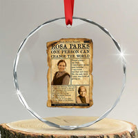 Vintage Newspaper Rosa Parks Crystal Glass Ornament One Person Can Change The World Quote