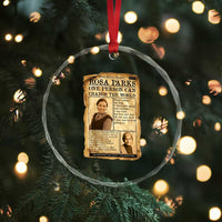 Vintage Newspaper Rosa Parks Crystal Glass Ornament One Person Can Change The World Quote