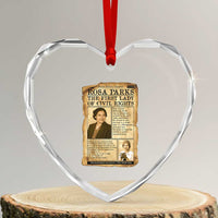 Vintage Newspaper Rosa Parks Heart Crystal Glass Ornament Civil Rights Hero