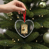 Vintage Newspaper Rosa Parks Heart Crystal Glass Ornament Civil Rights Hero