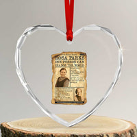 Vintage Newspaper Rosa Parks Heart Crystal Glass Ornament One Person Can Change The World Quote
