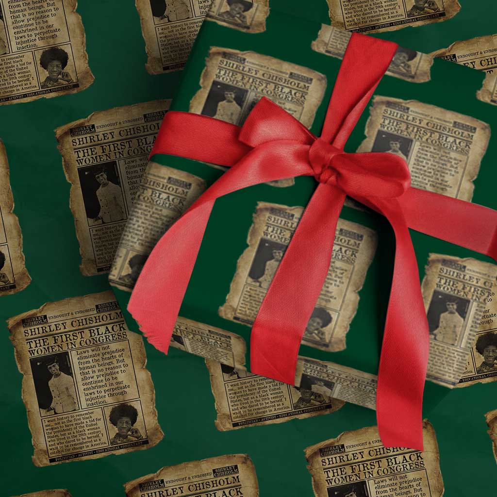 Vintage Newspaper Shirley Chisholm Wrapping Paper Roll First Black Woman In Congress