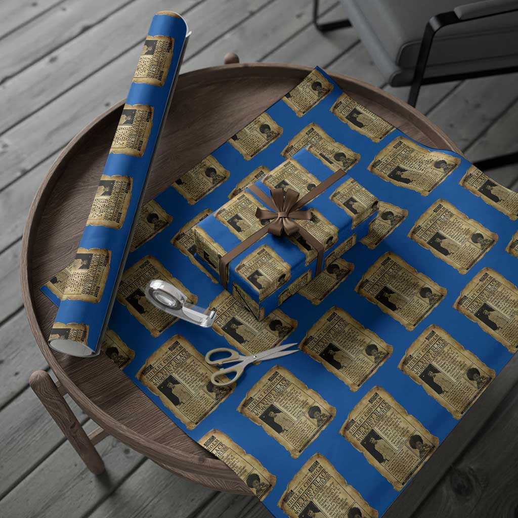 Vintage Newspaper Shirley Chisholm Wrapping Paper Roll First Black Woman In Congress