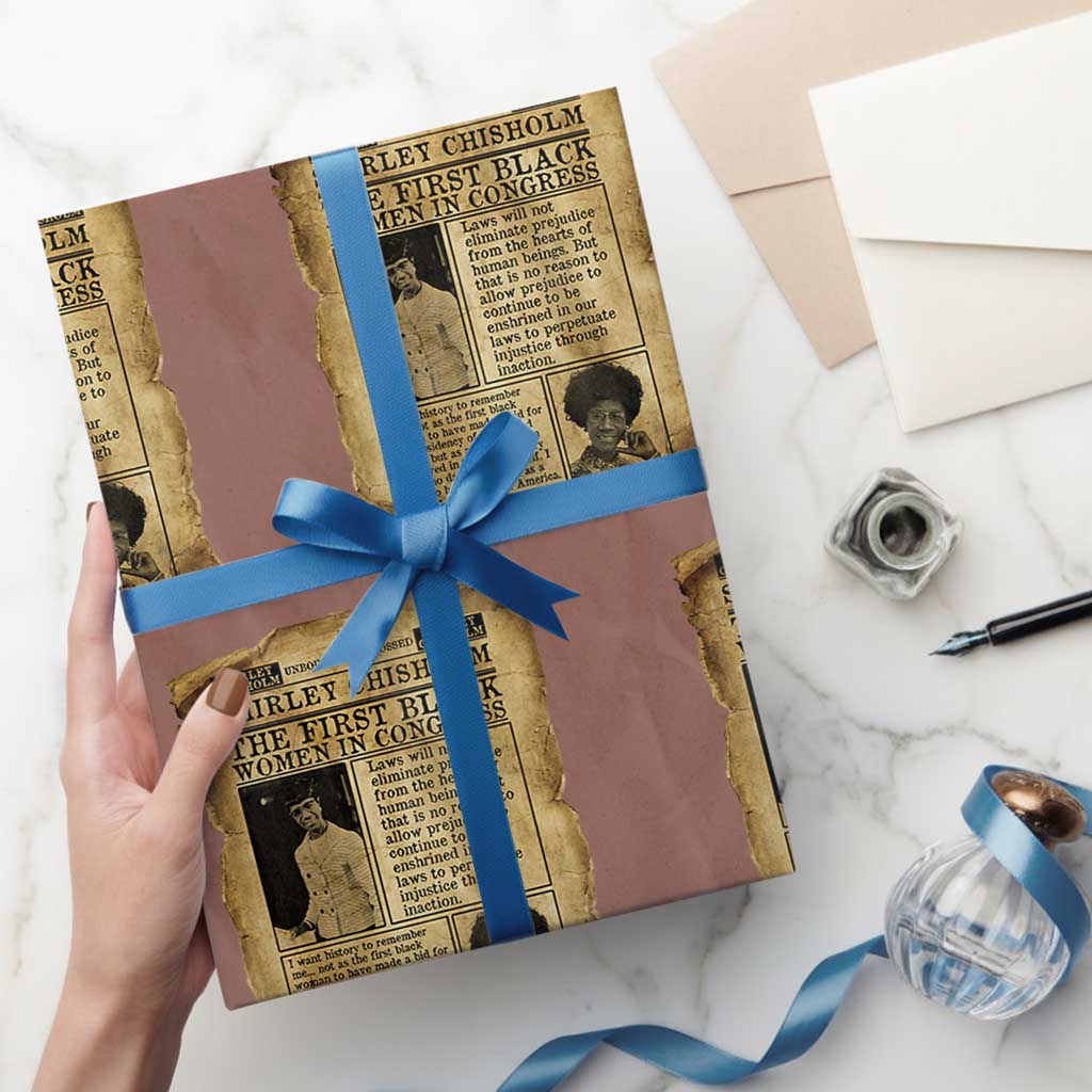 Vintage Newspaper Shirley Chisholm Wrapping Paper Roll First Black Woman In Congress