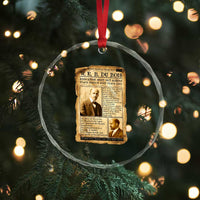 Vintage Newspaper W E B Du Bois Crystal Glass Ornament African American Scholar