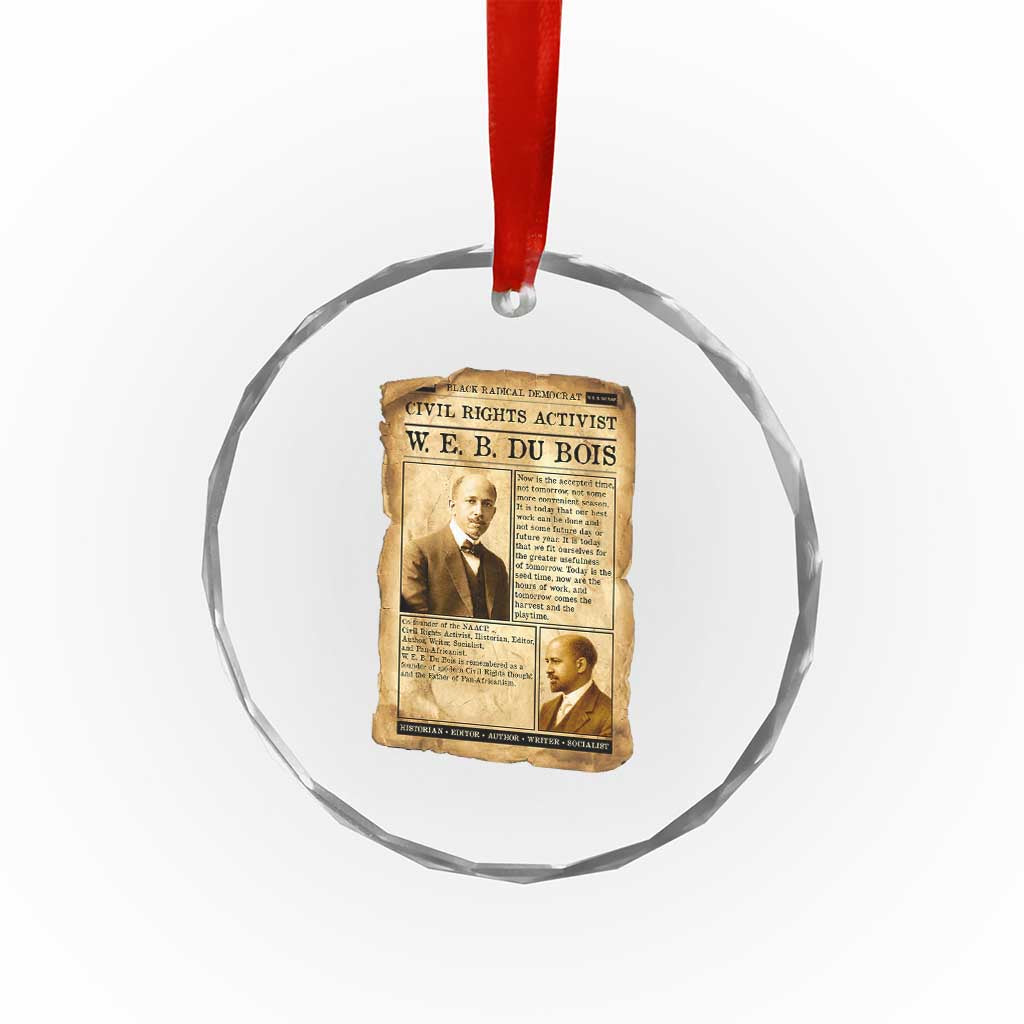 Vintage Newspaper W E B Du Bois Crystal Glass Ornament Civil Rights History