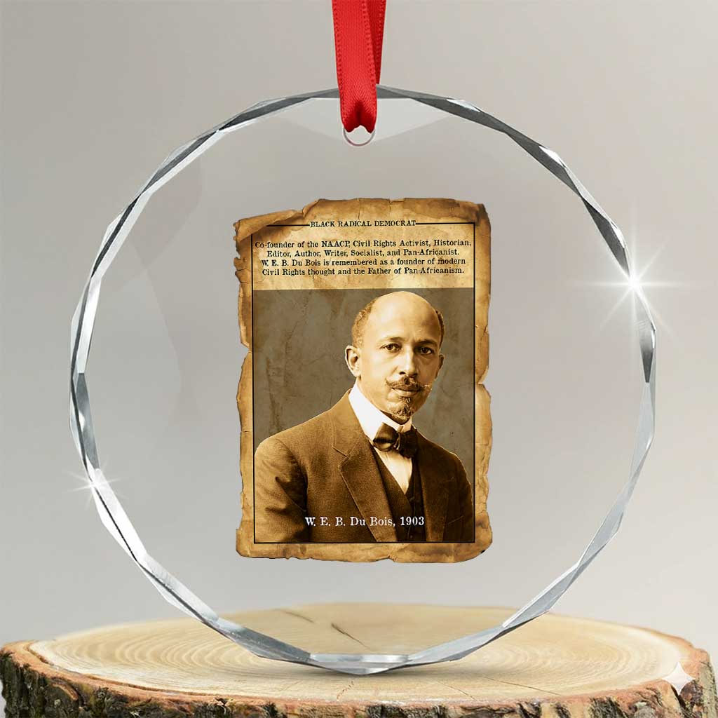 Vintage Newspaper W E B Du Bois Crystal Glass Ornament Civil Rights Pioneer