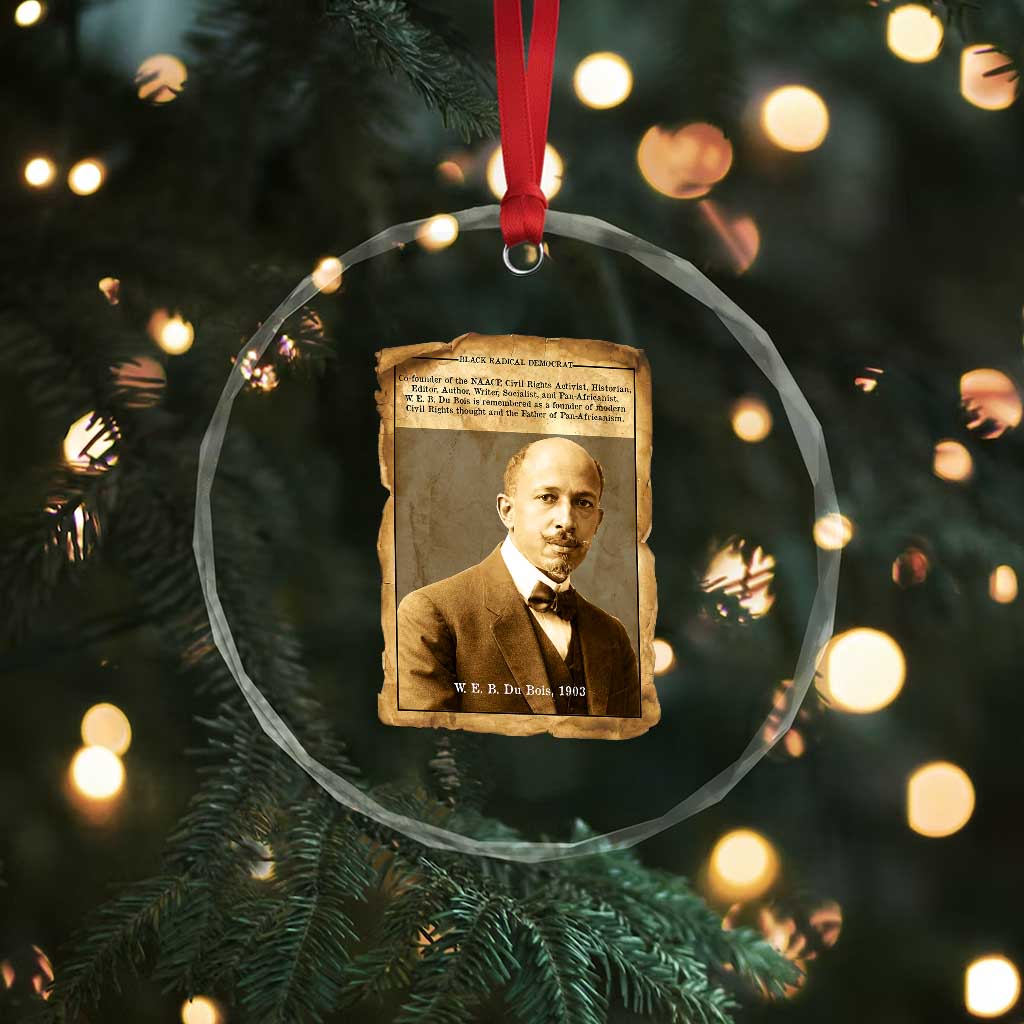 Vintage Newspaper W E B Du Bois Crystal Glass Ornament Civil Rights Pioneer