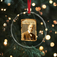 Vintage Newspaper W E B Du Bois Crystal Glass Ornament Civil Rights Pioneer