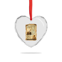 Vintage Newspaper W E B Du Bois Heart Crystal Glass Ornament African American Scholar
