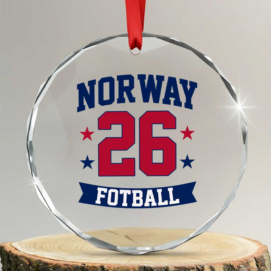 Vintage Norway Fotball Crystal Glass Ornament Norwegian Flag Game Day Fan Gift TS12
